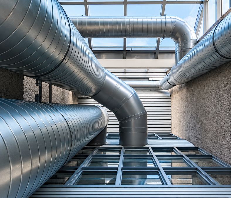 Commercial ductwork and ventilation system for HVAC in Davenport.